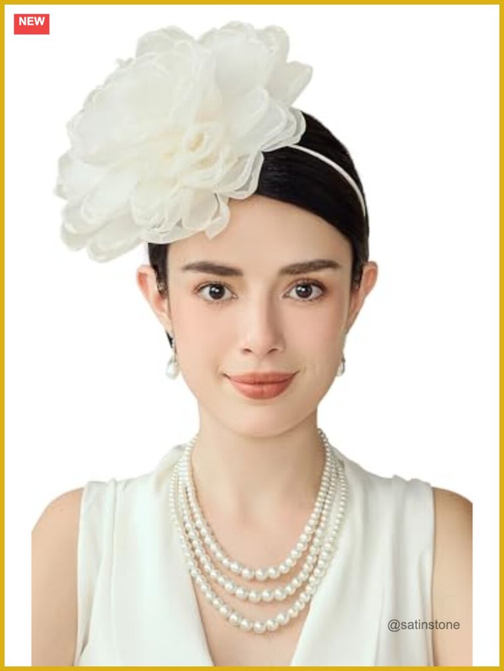 Mesh Peony Flower Fascinator Headband Hair Clip Tea Party Kentucky Derby